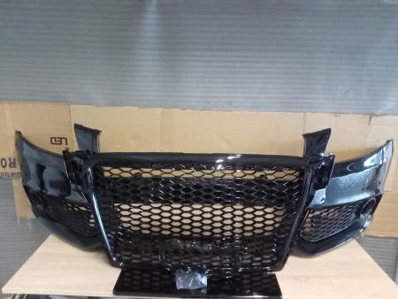 Pachet Bara fata  CU GRILE Audi A4 B8 + Combi 2007-2012 RS LOOK  Spalator far , Senzori Negru LY9B Nemetalizat  8K0807105CGRU