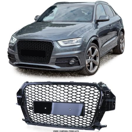 Grila radiator Audi Q3 8U 2011-2014 TIP FAGURE RS LOOK Negru lucios