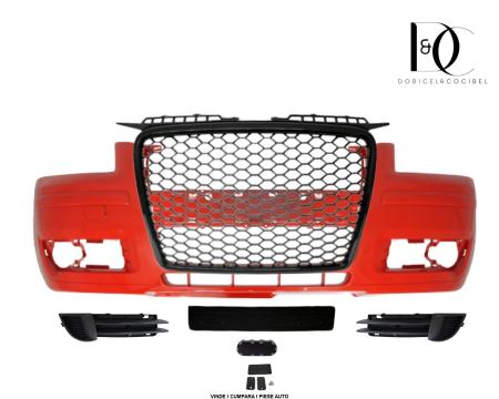 Bara fata Audi A3 8P 2005-2008 cu Grila tip Fagure ROSU LZ3M Misanorot Vopsita 8P4807105GRU