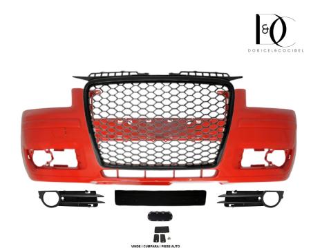 Bara fata Audi A3 8P 2005-2008 cu Grila tip Fagure ROSU LZ3M Misanorot Vopsita 8P4807105GRU