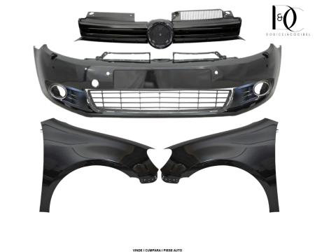 Pachet Bara aripi fata VW GOLF 6 Hatchback 2008-2012 spalator, 4x Senzori parcare Negru L041 LC9X Vopsita 5K0807217BGRU 5K6821021 5K6821022