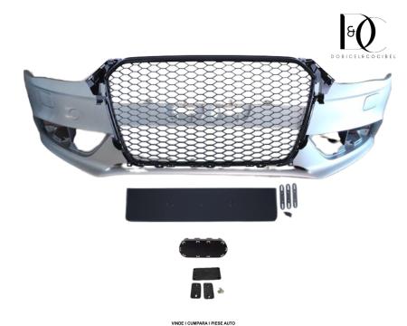 Pachet Bara fata spalator far Audi A4 B8 Argintiu LX7W Ice Silver Facelift 2011-2015 Vopsita 8K0807065CGRU
