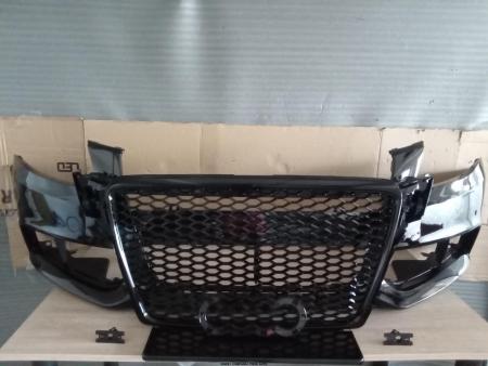 Bara fata cu grila radiator Fagure RS-LOOK Audi A4 B8 2007-2012 LY9B Negru spalator/senzori parcare 8K0807105CGRU