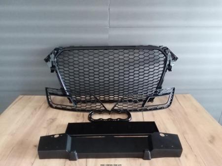 Set Grila radiator+proiectoare RS Look negru lucios Audi A4 B8 Facelift 2011-2015