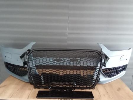 Pachet Bara fata+Grile RS LOOK Audi A4 B8 Facelift 2011-2014 Spalator/Senzori parcare 8K0807065DGRU