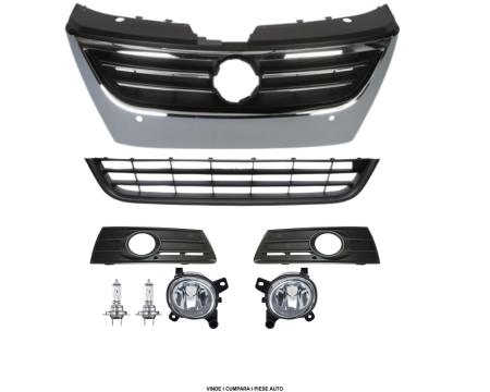 Set Grila radiator proiectoare Bara fata VW Passat CC 2008-2012 3C8853651QGRU 3C88536779B9 3C8853666C9B9 8T0941699E