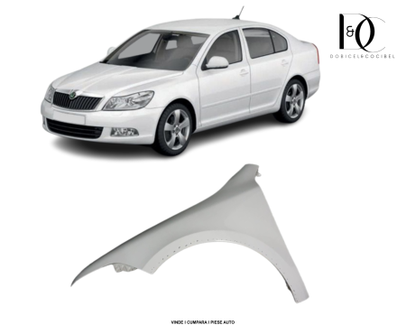 Aripa fata Skoda Superb 2008-2012 Alb LF9E Candy white Vopsita Stanga 3T0821021