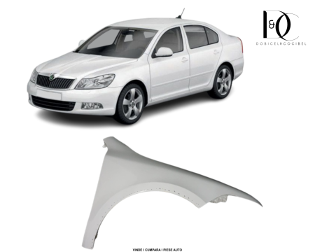 Aripa fata Skoda Superb 2008-2012 Alb LF9E Candy white Vopsita Dreapta 3T0821022
