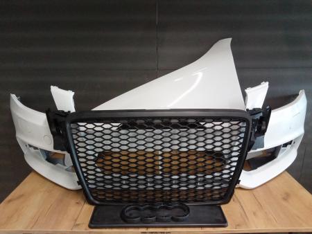 Bara Grila Aripa fata stanga Audi A4 B8 Alb LY9C Ibis White Vopsita 2007-2012 8K0807105AGRU 8K0821105A