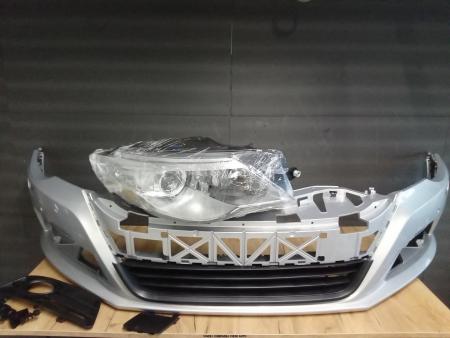 Bara Grila Far Capac Spalator fata VW Passat CC 2008-2012 spalator+senzori Argintiu R7L Silver Leaf Vopsita 3C8807217RGRU
