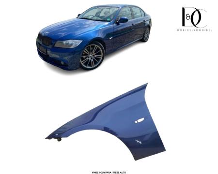Aripa fata BMW Seria 3 E90/E91 LCI Facelift 381 Albastru Le Mans Blau 2008-2012 Stanga Vopsita 41357135679