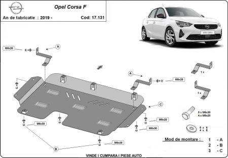 Scut metalic protectie motor Opel Corsa F 2019- MTR 17131