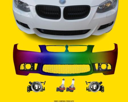 Bara fata BMW E92/E93 2006-2009, M3 Look Proiectoare, Becuri Sport Alb 300 Vopsita Tuning Tec ZPBM30