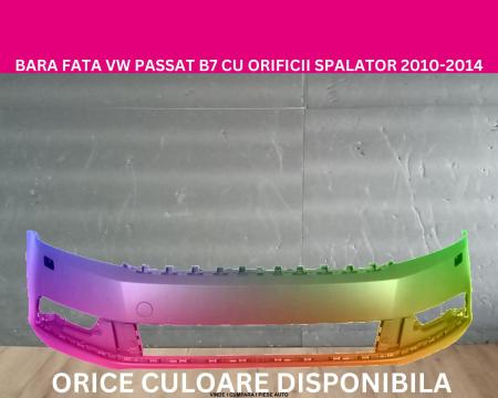 Bara fata VW Passat (B7) Negru,Gri,Alb,Albastru,Rosu,Maro cu orificii spalator far vopsita 2010-2014 3AA807217F
