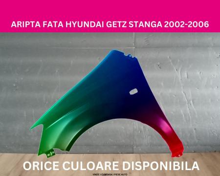 Aripa fata Hyundai Getz Negru,Gri,Alb,Albastru,Rosu,Verde vopsita 2002-2006 stanga 663111C350D, 66311-1C650