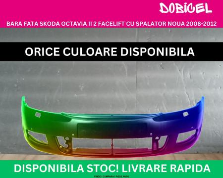Bara fata Skoda Octavia 2 1Z Facelift cu spalator, senzori Negru,Alb,Albastru,Rosu,Verde, Gri NOUA vopsita 2008-2012 1Z0807221Q