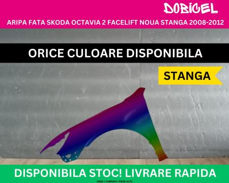 Aripa fata Skoda Octavia 2 Facelift Negru,Gri,Alb,Albastru,Rosu,Maro vopsita 2008-2012 stanga 1Z0821105C