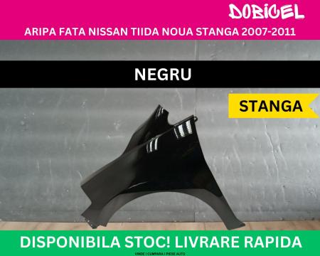 Aripa fata Nissan Tiida Negru Neagra NOUA vopsita 2007-2011 stanga FCA01-EL0AA