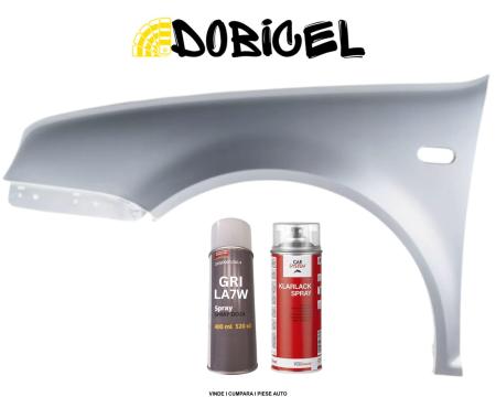 Aripa fata stanga Gri LA7W VW Golf 4 + Spray vopsea + Lac clar 1K NOUA