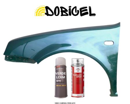 Aripa fata stanga verde LC6M VW Golf 4 + Spray vopsea + Lac clar 1K NOUA