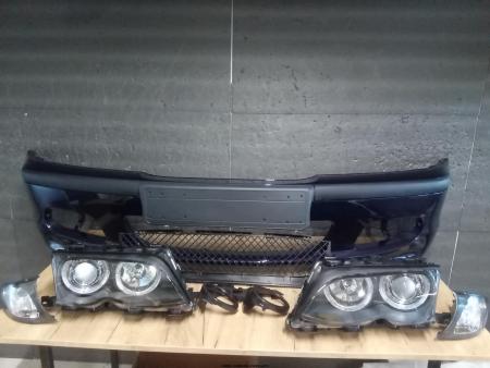 Bara fata M-LOOK + Faruri Angel Eyes + semnalizare alba BMW E46 facelift 2001-2005 Albastru 317