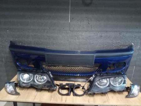 Bara fata Albastru A07 M-LOOK + Faruri Angel Eyes + semnalizare clara BMW E46 facelift 2001-2005 LPBM86