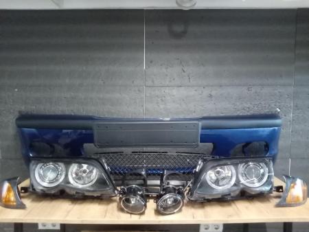 Bara fata Albastru A07 M-LOOK + Faruri Angel Eyes + semnalizare portocaliu + proiectoare ceata BMW E46 facelift 2001-2005 LPBM86