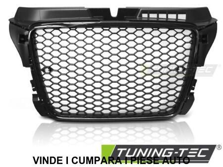 Grila radaitor fagure Audi A3 8P 2008-2012 cu senzori parcare Negru lucios