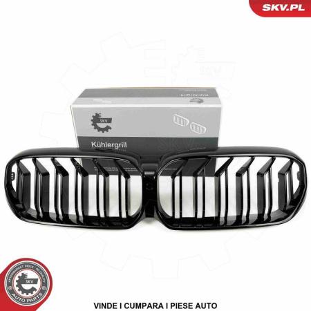 Set grile nari duble BMW SERIA 5 G30 G31 F90 Facelift 2020-2024 Negru lucios