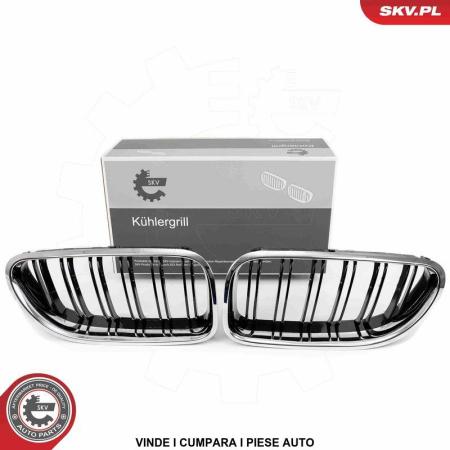 Set grile nari duble BMW SERIA 6 F12 F13 F06 2013-2017 Crom Negru