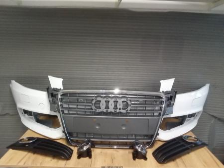 Bara fata completa cu spalator far Audi A4 B8 2007-2008 Alb LY9C cu grile, proiectoare ceata
