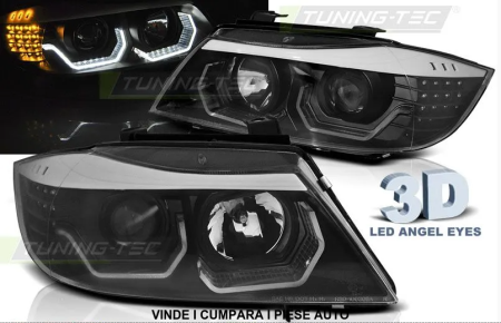 Set Faruri BMW Seria 3 E90/E91 2005-2008 Non facelift Angel Eyes 3D