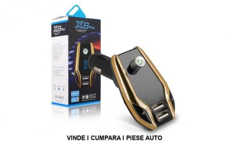 Modulator auto FM X8 Plus cu Incarcator 2.1A Apel HandsFree