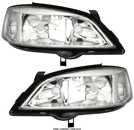 Set faruri OPEL ASTRA G 1998-2010 fundal crom STANGA DREAPTA FARA MOTORAS