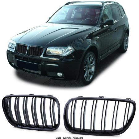 Grile bara fata BMW X3 E83 2006-2010 NEGRU LUCIOS