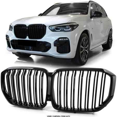 Grile nari ventilatie capota BMW X5 G05 2018-2022 Negru Lucios