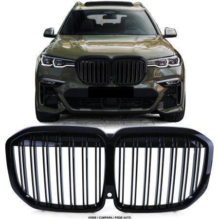 Grile nari ventilatie capota BMW X7 G07 2019- Negru Lucios