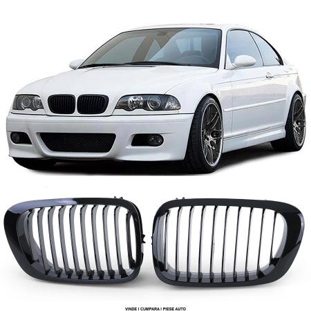 Grile nari ventilatie capota BMW BMW E46 Cabrio Coupe 1999-2003 Negru Lucios