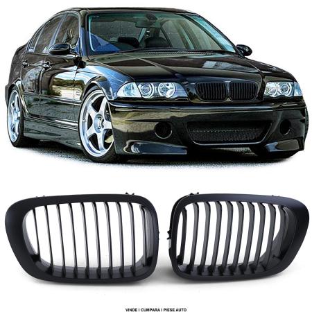 Grile nari ventilatie capota BMW BMW E46 Sedan Limuzina 1998-2001 Negru Mat