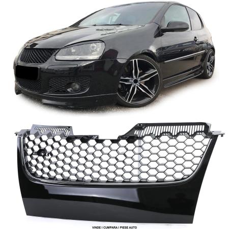 Grila masca radiator fara emblema VW GOLF 5 GTI 2003-2008 Negru lucios/Crom