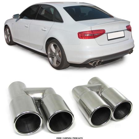 Tevi evacuare duble 76mm Audi A4 B8 2007-2015 Inox