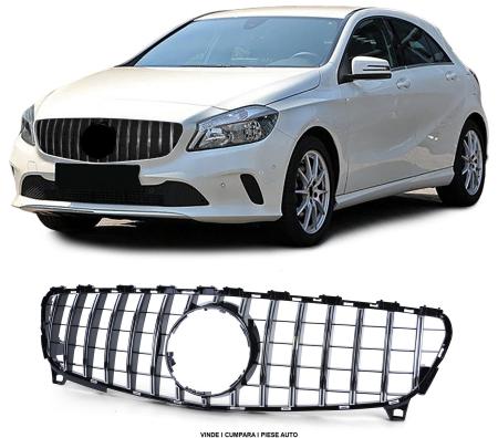GRILA MASCA RADIATOR PANAMERICANA MERCEDES A-CLASS W176 2015-2018 Negru Lucios/Crom