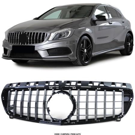 GRILA MASCA RADIATOR PANAMERICANA MERCEDES A-CLASS W176 2012-2015 Negru Lucios/Crom