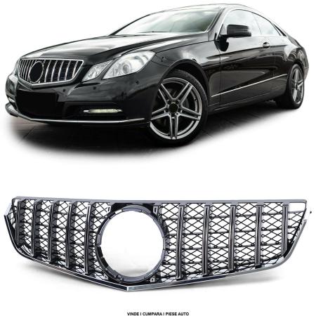 Grila masca radiator panamericana Mercedes E-CLASS A207 C207 Coupe+cabrio 2009-2013 Negu lucios/crom