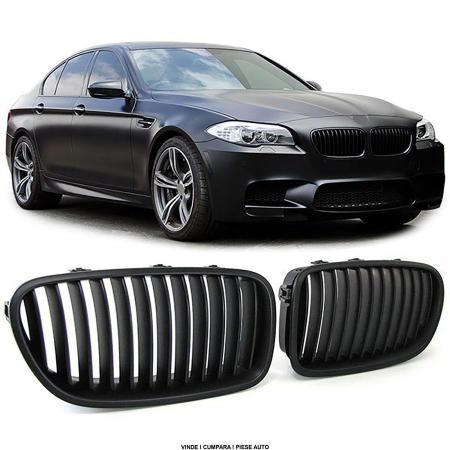 Set Grile bara fata radiator BMW seria 5 F10 F11 2010-2014 Negru Mat