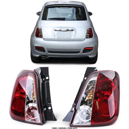 Set stopuri spate Fiat 500 2007-2015 Rosu/Clar