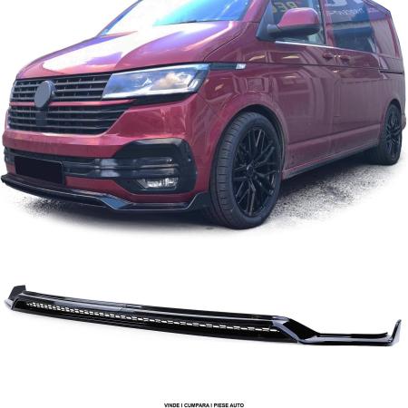 Lip prelungire bara fata VW Transporter T6.1 2019 - 2022 Negru lucios