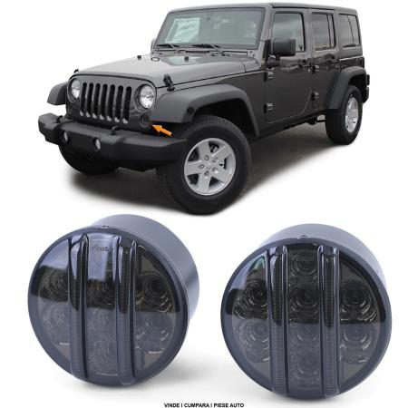 Set Semnalizari fata LED JEEP Wrangler 2007-2017 Fumuriu