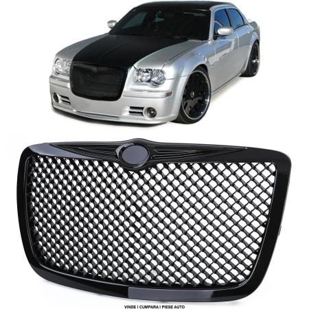 Grila masca radiator Chrysler 300C 2004-2011 Negru lucios tip fagure