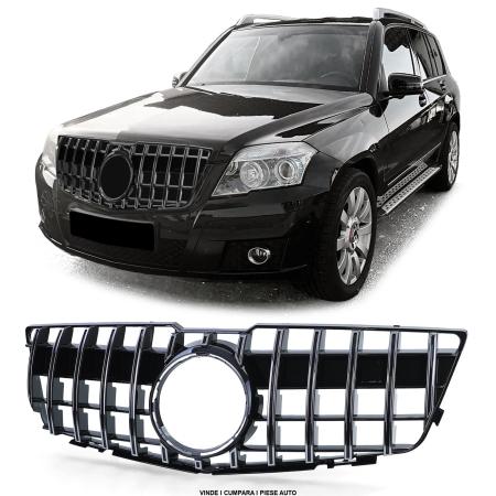 Grila masca radiator panamericana Mercedes GLK X204 2008-2012 Negru lucios/Crom